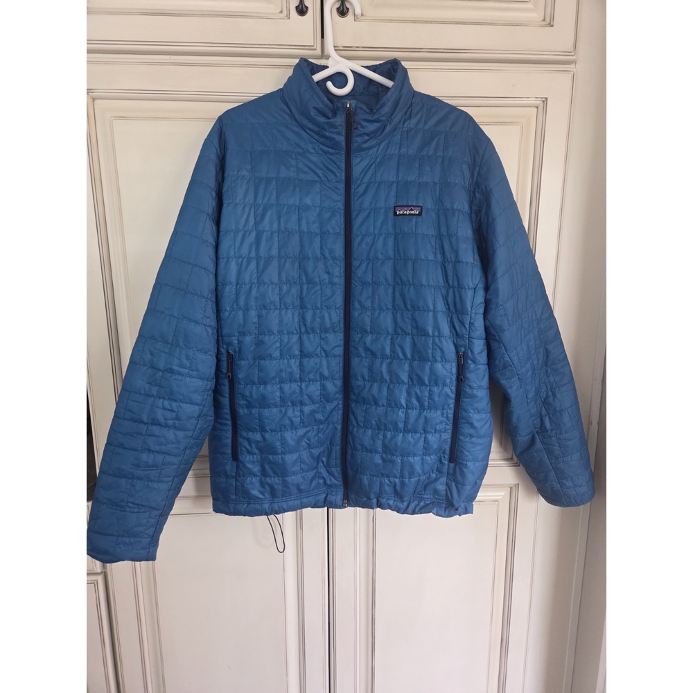 Patagonia Nano Puff Jacket Men's Xl Blue Primaloft Lightweight Comfort Full Zip